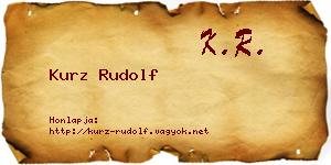 Kurz Rudolf névjegykártya
